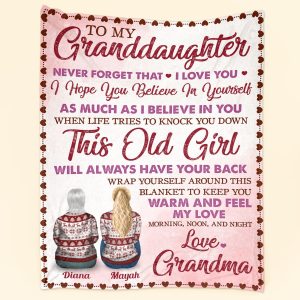 To My Granddaughter - Personalized Blanket - Birthday Christmas Gift For Granddaughters, Grandkids Big Size