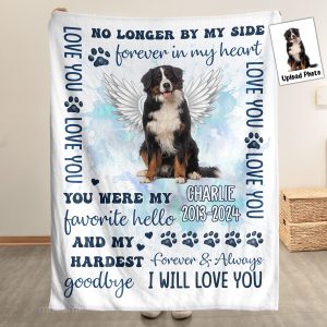 Custom Photo Pet Loss You Were My Favorite Hello - Personalized Photo Blanket Big Size
