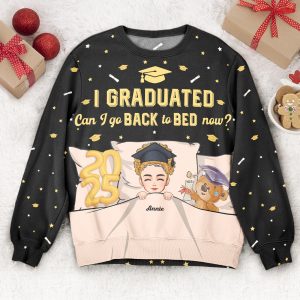 Graduation Sweatshirt Back To Bed Now - Personalized 3D Printed Sweatshirt